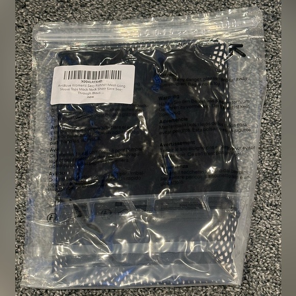 Black Fishnet Mesh Long Sleeve Top | OneSize | NEW - Picture 12 of 13